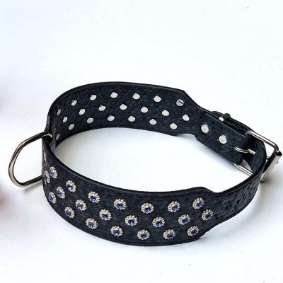 China DETACHED Mixed Color Wholesale Fashion Design Enlarged PU Enlarged Jewelry Inlaid Luxury Big Dog Collar for sale