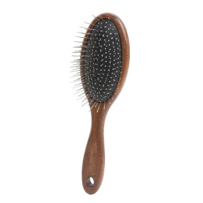 China Durable Luxury Pet Grooming Products Solid Wood Handle Air Cushion Massage Comb for Cats and Dogs for sale