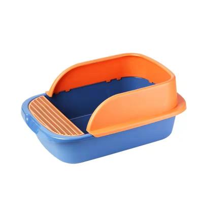 China Custom Made ABS Large Cat Litter Box Cat Toilet Splash Proof Easy Clean Plastic Waste Free Scoop Sustainable for sale