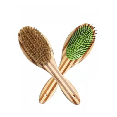 China Double Sided Viable Bamboo Pet Grooming Comb Airbag Comb Hair Removal Brush for sale