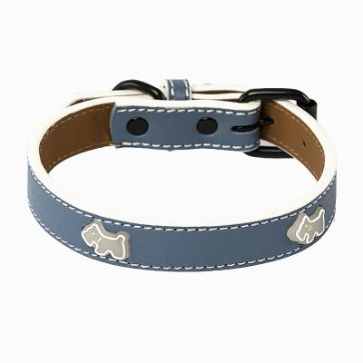 China New Fashion DETACHED PU Dog Collar Pet Traction Rope Leather Fluorescent Adjustable Collar for sale