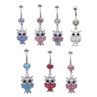 China FASHIONABLE Custom Button Ring Dangle Cartoon New Quality Belly Rings Stainless Steel Trendy Belly Ring for sale