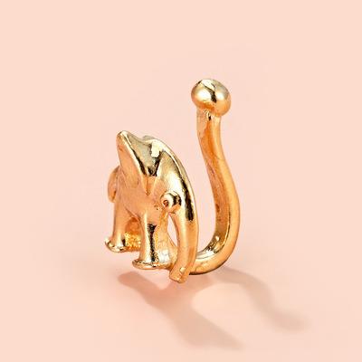 China FASHIONABLE Gold Letter Nose Ring Cute Face Women Non Piercing Cuffs Ring Cuff Creative Nose Rings for sale