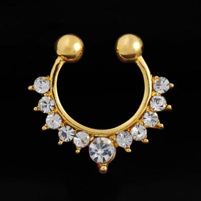 China FASHIONABLE Fake Indian Clip On Cc Ring Stainless Steel Exotic Cute Nose Rings for sale