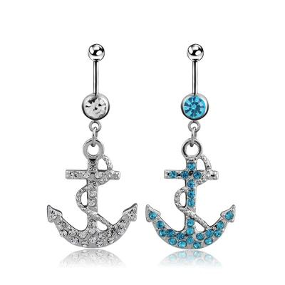 China FASHIONABLE Crystal Hypoallergenic Ring Silver Surgical Steel Belly Button Rings Custom Jewelry Belly Button Cartoon Belly Rings for sale