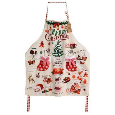 China Wholesale Eco-friendly Canvas Cotton Family Kitchen Cartoon Printed Aprons Commonly Used Inexpensive Custom Aprons for sale