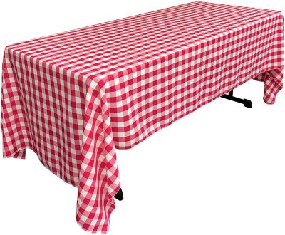 China Oilproof Tablecloth Cotton And Tablecloths Red White Checkered Gingham Check - Cover for sale