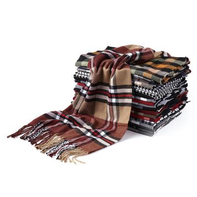 China Soft Touch Feeling Classic Brand Winter Soft Luxurious Plaid Imitate Check Cashmere Women Men Scarf for sale