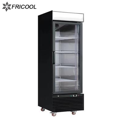 China 4 Shelves Glass Door Merchandisers R290 GAS Upright Showcase Fridge for sale