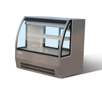 China SS201 SS304 Curved Glass Refrigerated Deli Case Display Case 500L for sale