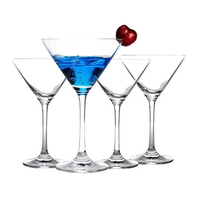 China Luxury Custom Long Stem Hand Blown Martini Margarita Glass Drinkware Lead Free Cocktail For Bar Party Wedding Gift for sale