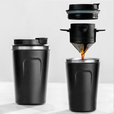 China Sustainable New Design Eco-friendly Coffee Filter and Stainless Steel Double Fold Wall Mug Cup Tumbler for sale