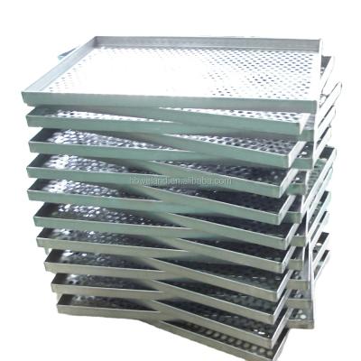 China Lightweight Custom Food Grade Perforated Round Hole Stainless Steel Mesh Tray for sale