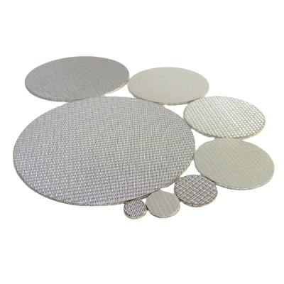 China Industry Filter Screen 1,2,5,10,15,20,25,30,40,50,60,70,80,90,100,200,300,400 Micron 316 Stainless Steel Multilayer Sintered Filter Disc for sale