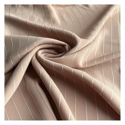 China Dyed Shrink-Resistant Bar 100% Chiffon Polyester Jacquard Chiffon Fabric For Dress Garment for sale