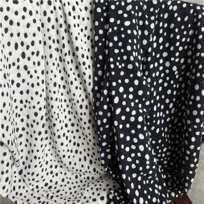 China Polyester bubble crepe chiffon fabric breathable polka dot printed crepe fabric for women's dresses and shirts for sale