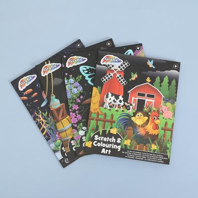 China Wholesale Printed Rainbow Kids DIY Scratch Art Book Scratch Off Paint for sale