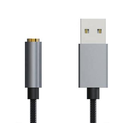 China Car Usb Type A To 3.5Mm Jack Plug Mic Headphone Adapter Wired Adapter Audio Scam Transmission Cable for sale