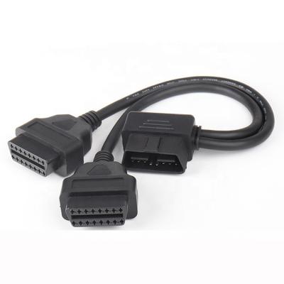 China All Cars OBDII 16Pin OBD2 Connector OBDII Y Cable Splitter OBD 2 Y Splitter Cable 3 Way For G Scan2 for sale