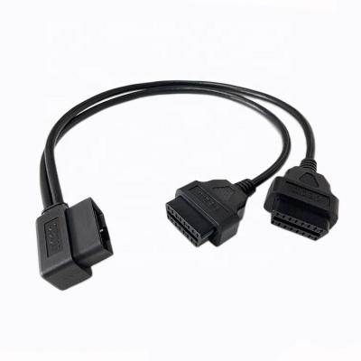 China All Cars OBD2 Diagnostic Extend To OBD2 Interface Breakout Cable OBD2 Right Angle Connector Splitter Y Power Cable for sale