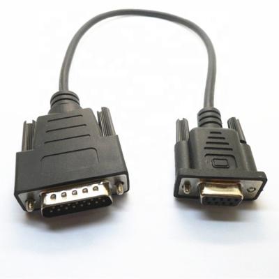 China Printer D-sub 15 Pin Db 15 Connector Custom 15 Ft Db9 Male To Female Cable Db9 To Serial Console Db15 Cable for sale