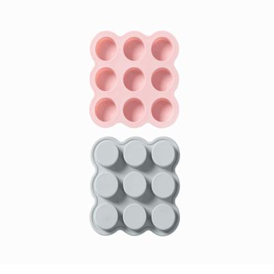 China Viable Custom Silicone Soap Molds 9 Same Silicone Soap Small DIY Cylindrical Dessert Baking Mold Molds for sale