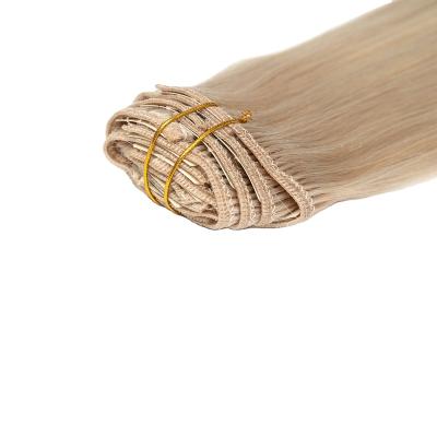 China High Quality Straight Thick Double Ended Hair PU Seamless Clip In Extensions for sale