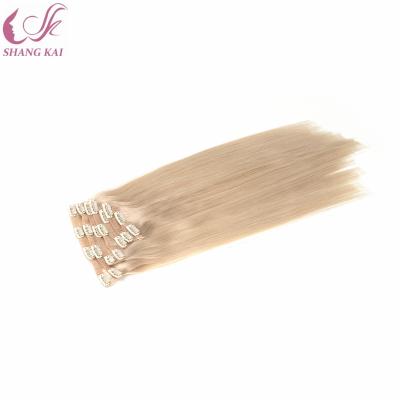 China Straight Cuticle Aligned Hair Seamless Hair Extensions PU Clip In for sale