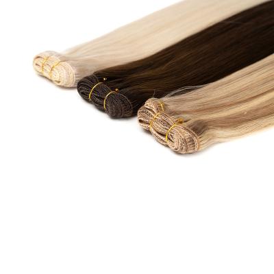 China Virgin Remy Factory Price Machine Weft Straight Russian Double Drawn for sale