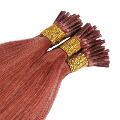 China Factory Price Silk Straight Keratin Medium Length Straight I Tip Remy Human Hair Extensions for sale