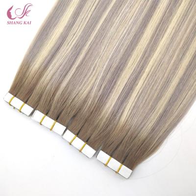 China Hot Selling Straight Balayage Color Tape In Russian Virgin Remy Hair Extensions Extensions for sale