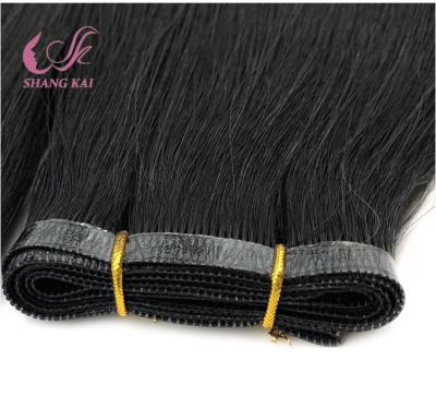 China Russian Virgin Remy Human Hair Double Drawn Invisible Straight PU Skin Flat Weft for sale