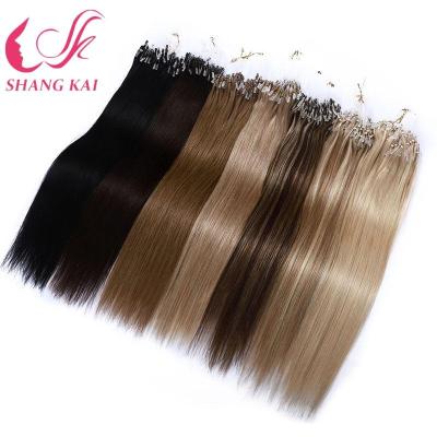 China 100% Natural Good Quality Straight Double Ring Hair Extensions For Woman Micro Pulled Hair for sale