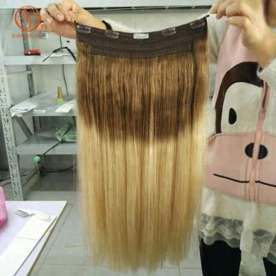 China High Quality Double Drawn Silky Straight Remy Hair Fish Wave In Hair Halo Hair for sale