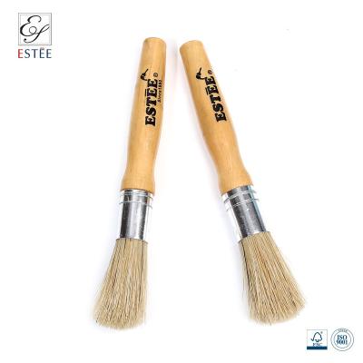 China China Factory Local Wax Wooden Handle Brush Round Paint Brush for sale