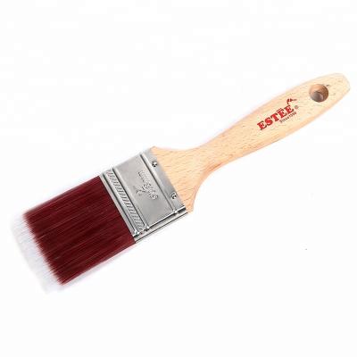 China Paint faded tapered synthetic paintbrush with long wooden handle for sale