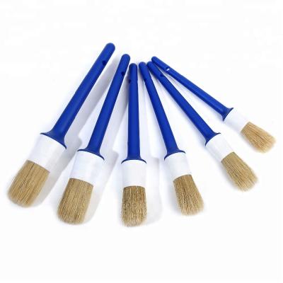 China Professional Painting And Cleaning Painter Bristle Round Paint Brush With Blue Plastic Handle For Holland Market for sale