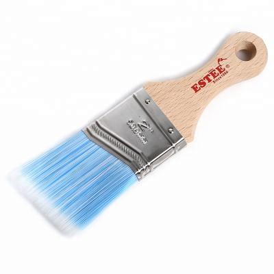 China Nice flat angle style painting brush with the short wooden handle for sale