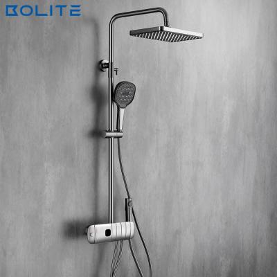 China With Slide Bar Luxury Bathroom Shower Keypad Shower Set Bathroom Wall Mounted Shower Spout for sale