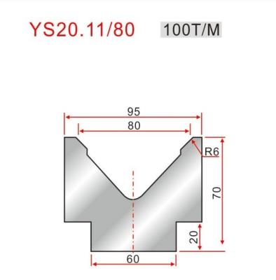 China YS20.11/80 835mm Press Brake Die With V80 Bending And Deformed Sheet Metal for sale