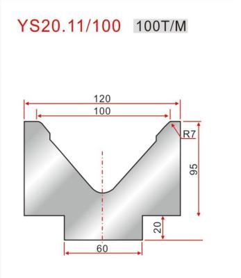 China YS20.11/100 CNC Hydraulic Custom Brake Dies 88 Degree Single V Die for sale