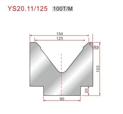 China YS20.11/125 Press Brake Die 125mm V Opening And 42Crmo Mould Material for sale