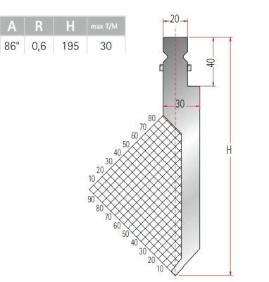 China 26 mm Breite Druckbremsstoß für Blechbogen 0,02 mm Präzision zu verkaufen