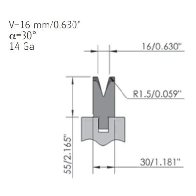 China 45-50HRC Press Brake Bottom Die Metallic Wila Press Brake Tooling Te koop