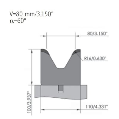 China Customizable Press Brake single v Die For bneding Sheet Metal Applications for sale