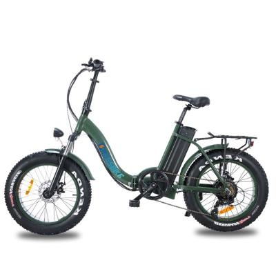 China Aluminum Alloy Electric Bike 20 Inch Folding Electric Bike 48V 500W Fat Tire 48V10Ah Electric Mountain Bike City Commute Convenient Storage for sale