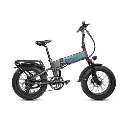 China 20 Inch 500W 48V 10Ah Aluminum Alloy Folding E-Bike Fat Tire Beach Cruiser Electric Bicycle Motorcycle Lithium Battery Bicicleta for sale