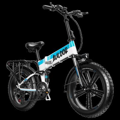 China Fat Tire Aluminum Alloy Bicycle 48v10AH500W Double Folding Shock Absorption Electric Beach Snow Foldable Electric Bike for sale