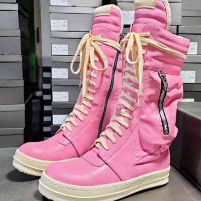 China Insulative Rick Hip Hop Ro Owens Women's High Boots Casual Snow Flats Shoes Fall for sale