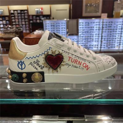 China Other 2022 White Shoes Spring Women And Fall Sneakers Man Shoes Pattern Casual Genuine Leathershoe Men Sport Shoes 35-45 Luxury Flat for sale